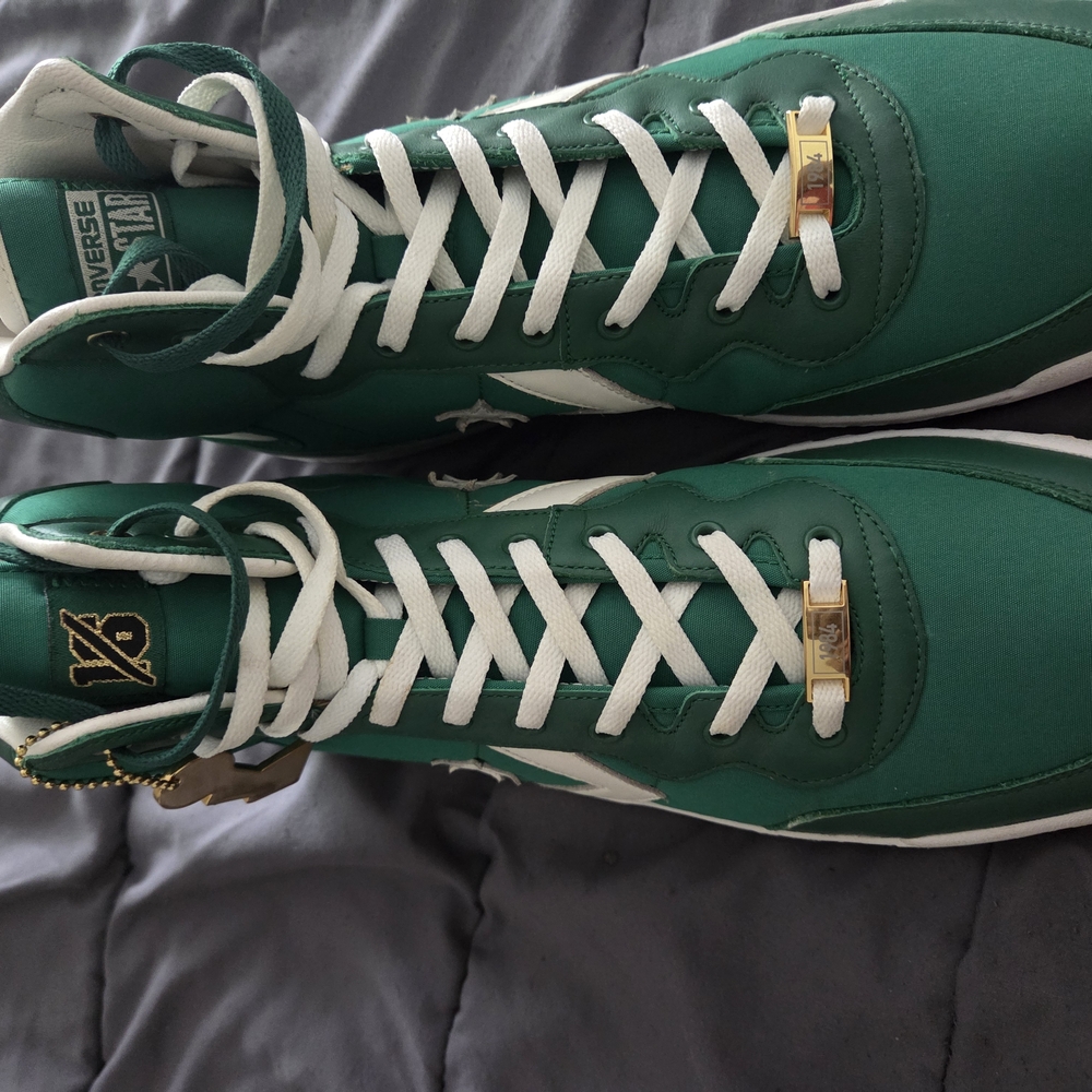 Converse Green and White High-Top Sneakers